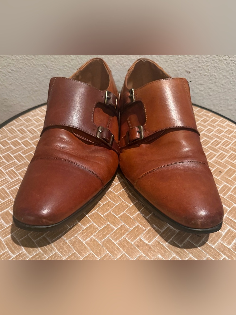ALDO Men's Brown Leather Double Monk Strap Dress Shoes Size 9.5 - Picture 6 of 14